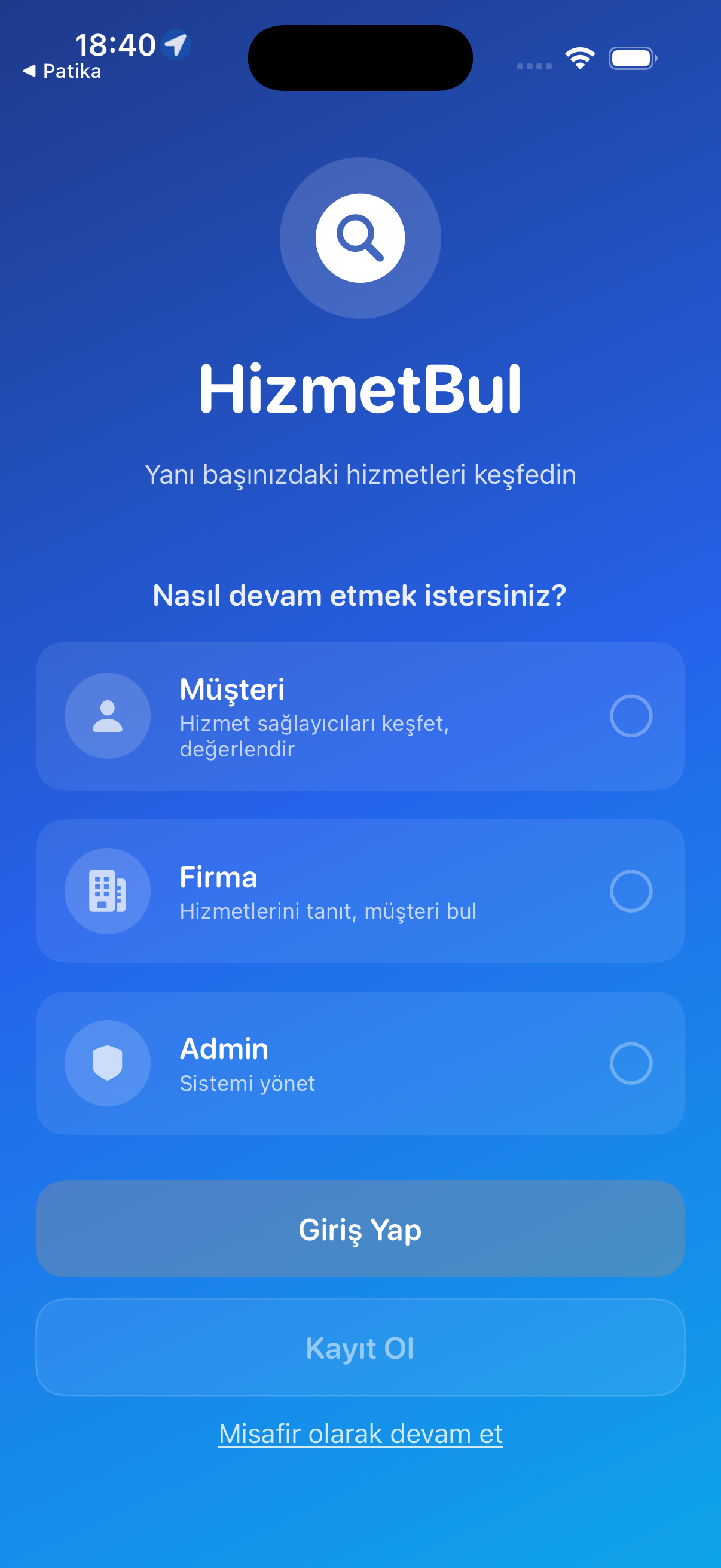 HizmetBul uygulaması